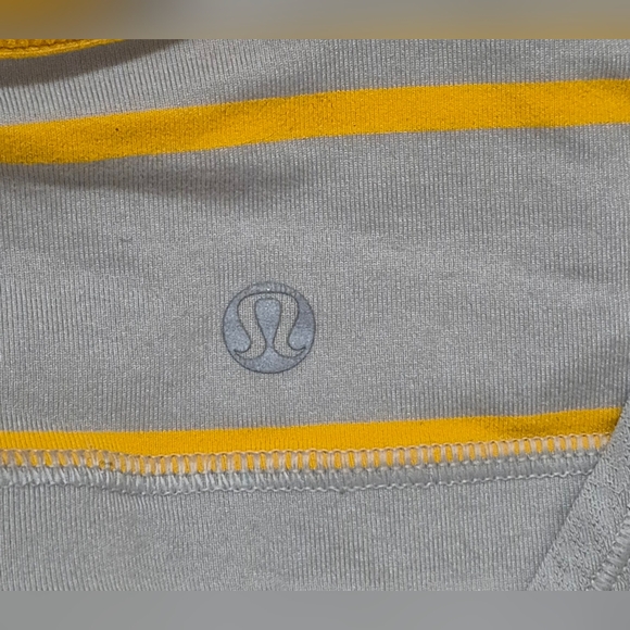 Lululemon Athletica Gray Tank Top with Yellow Trim - Picture 3 of 4